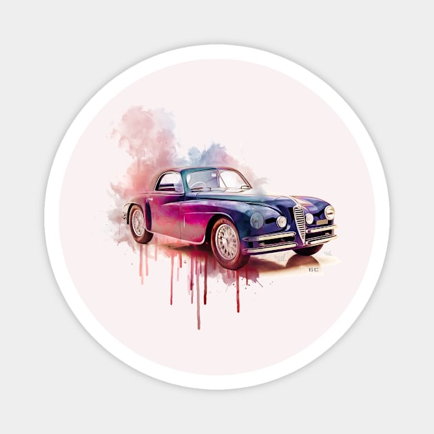 Alfa Romeo 6C color splash Magnet by AaaahEeeekStudio